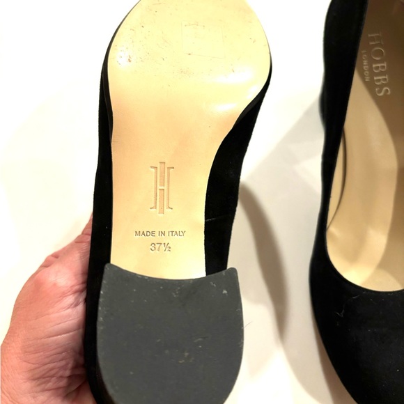 HOBBS London•black suede leather Sarah court block heel pump heels 37.5 EUC - Picture 6 of 8